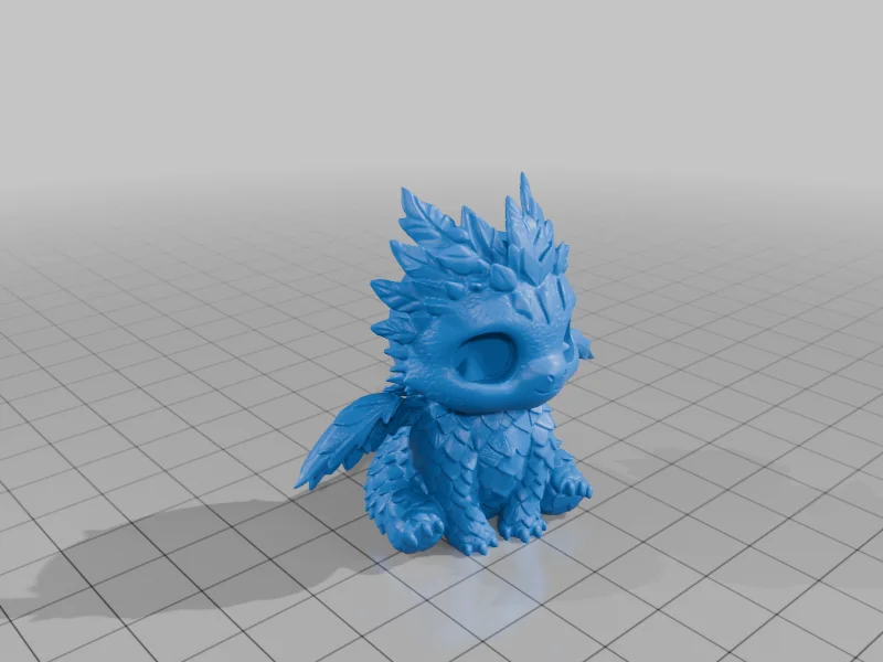 3D модель Модель Cute Leaf Dragon с брелком - фото 9