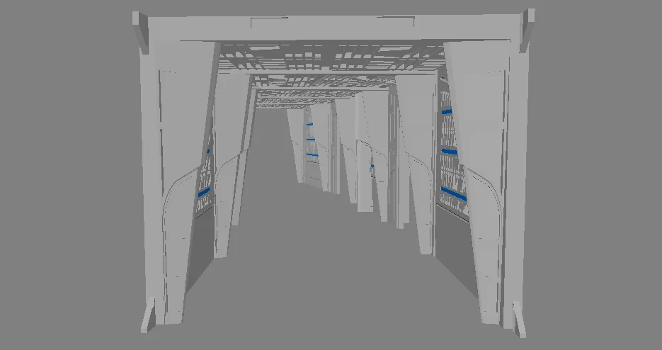 3D модель Глубококосмическая станция AFA - Коридор 4.5" масштаб - фото 1