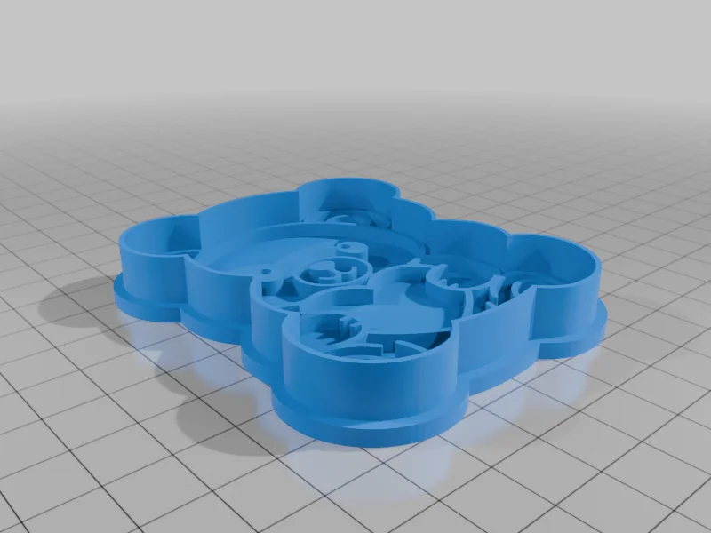 3D модель Формочка для печенья «Милый медведь с сердечком» - фото 3