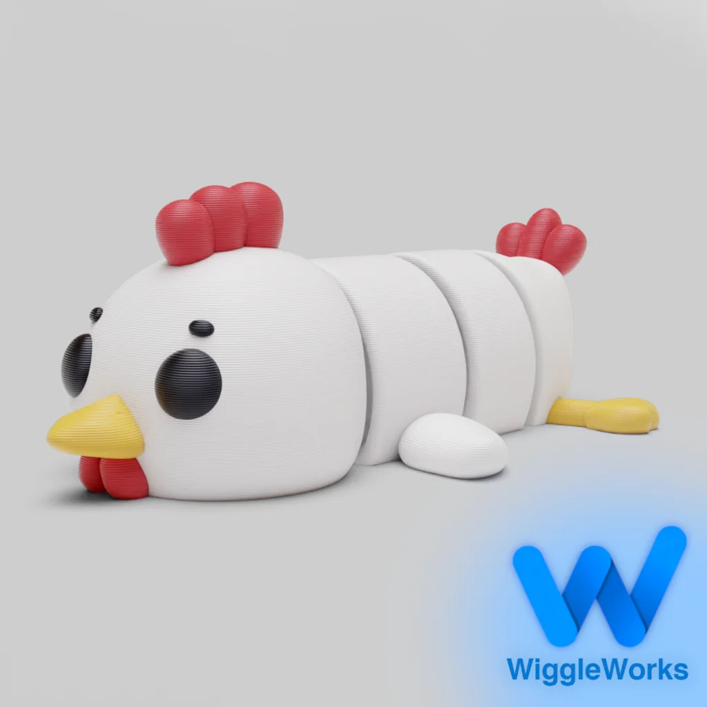 Гибкая 3D-модель курицы с брелоком