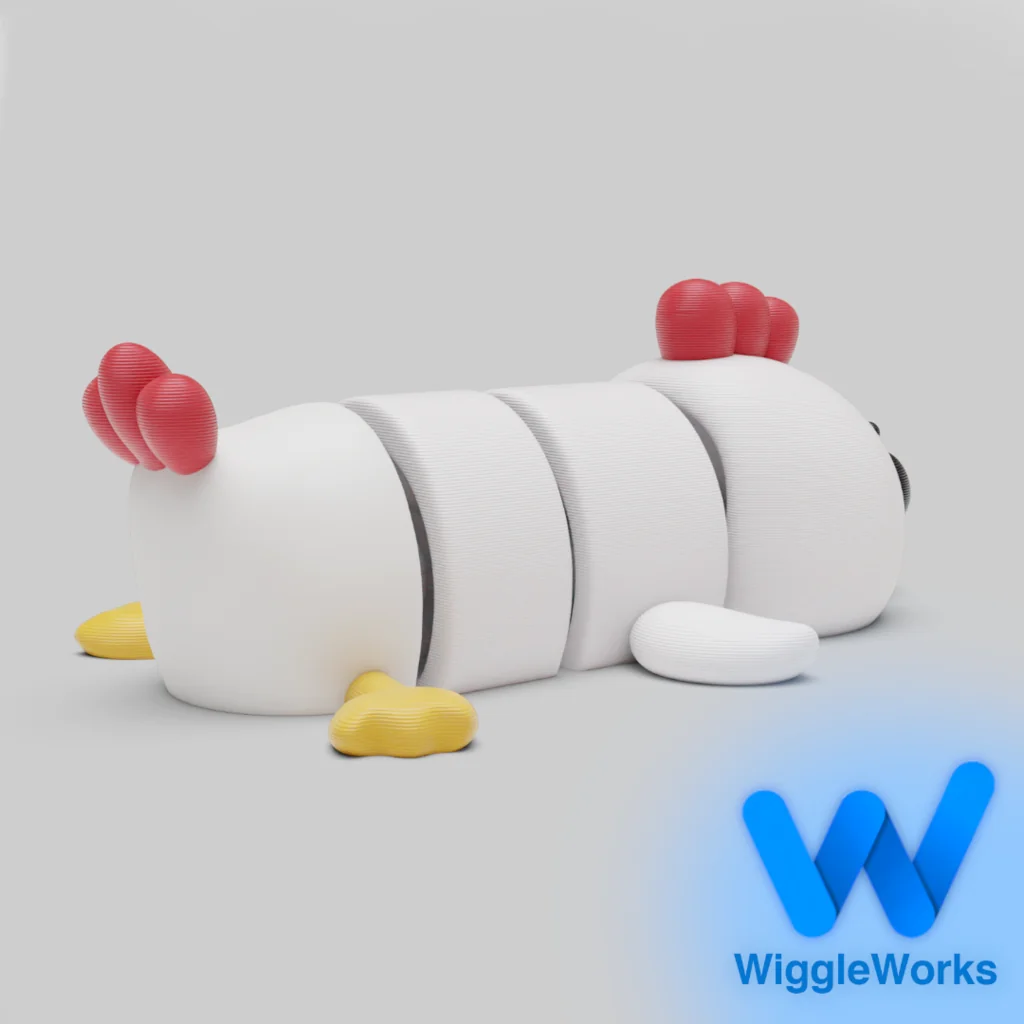 Гибкая 3D-модель курицы с брелоком