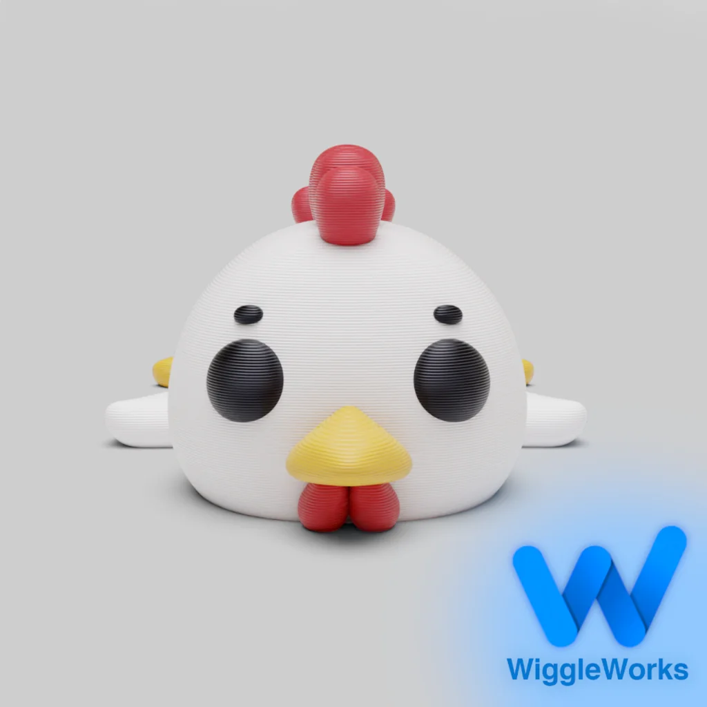 Гибкая 3D-модель курицы с брелоком