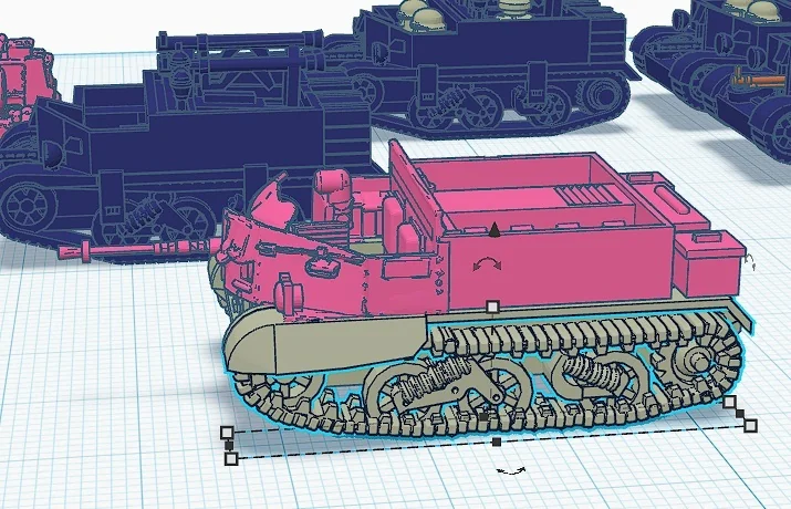 3D модель Универсальный транспортёр с Hotchkiss 25mm SA34 - фото 2