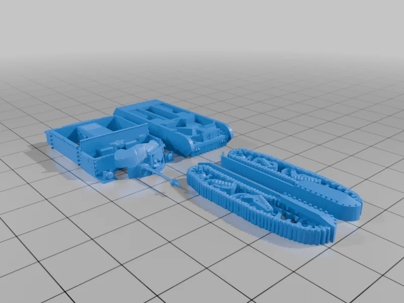 3D модель Универсальный транспортёр с Hotchkiss 25mm SA34 - фото 3