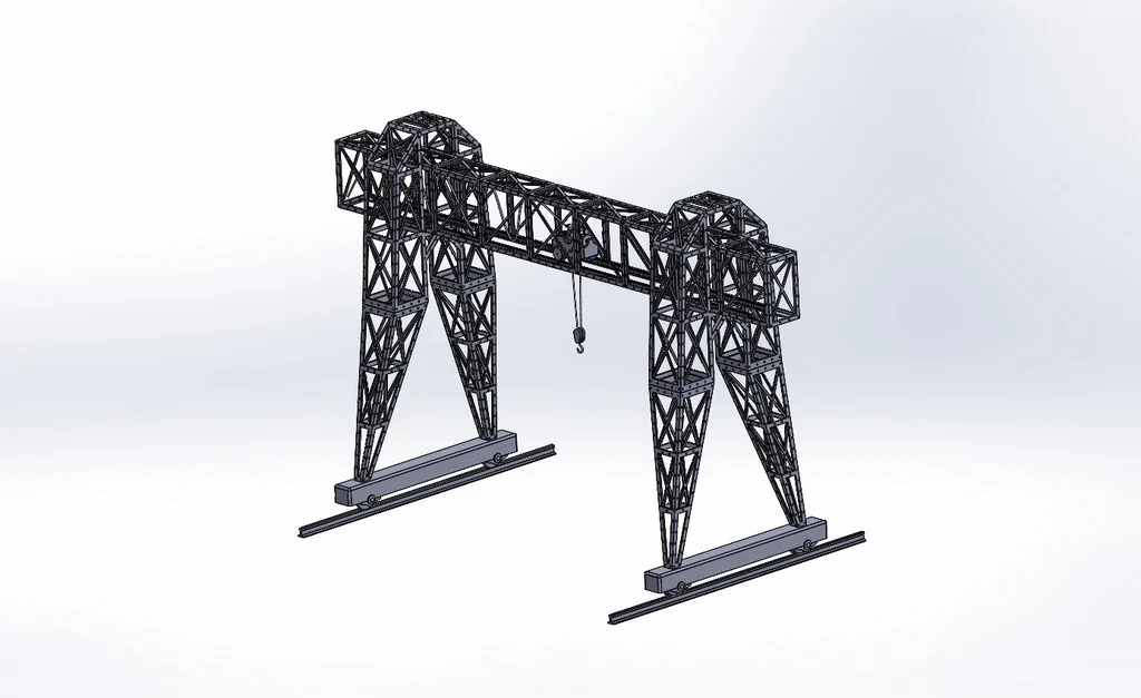 Промышленный мостовой кран в масштабе HO (1:87)