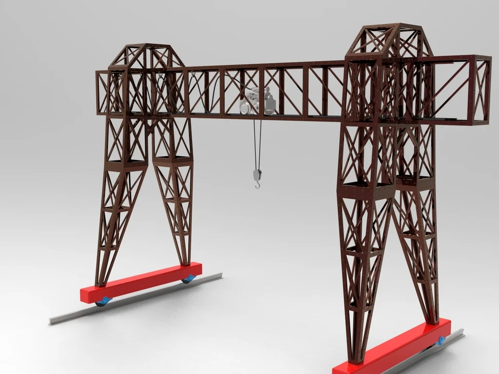 3D модель Промышленный мостовой кран в масштабе HO (1:87) - фото 3