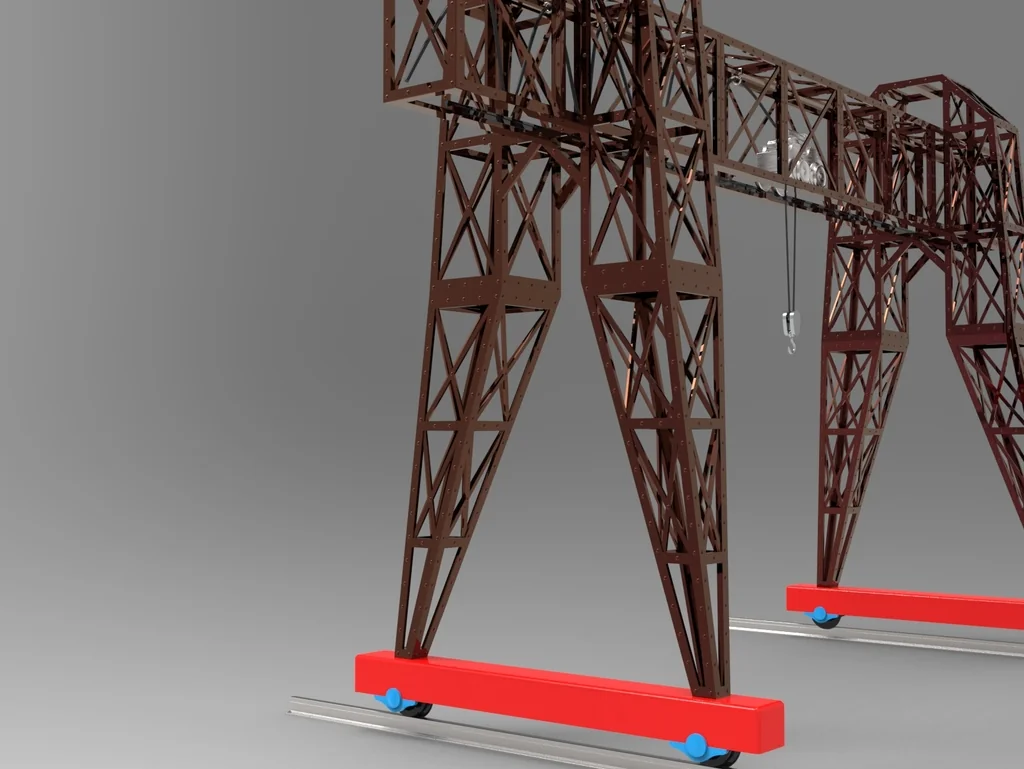 3D модель Промышленный мостовой кран в масштабе HO (1:87) - фото 5