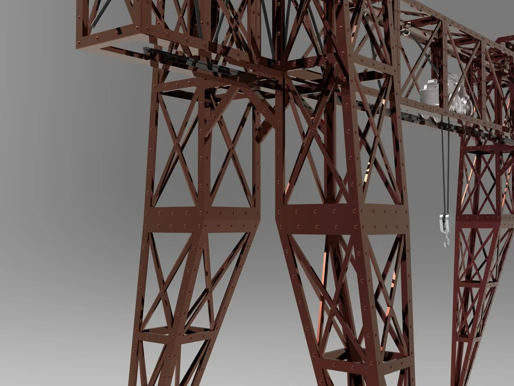 3D модель Промышленный мостовой кран в масштабе HO (1:87) - фото 6