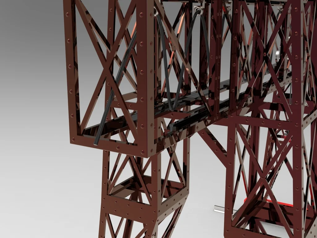 3D модель Промышленный мостовой кран в масштабе HO (1:87) - фото 7