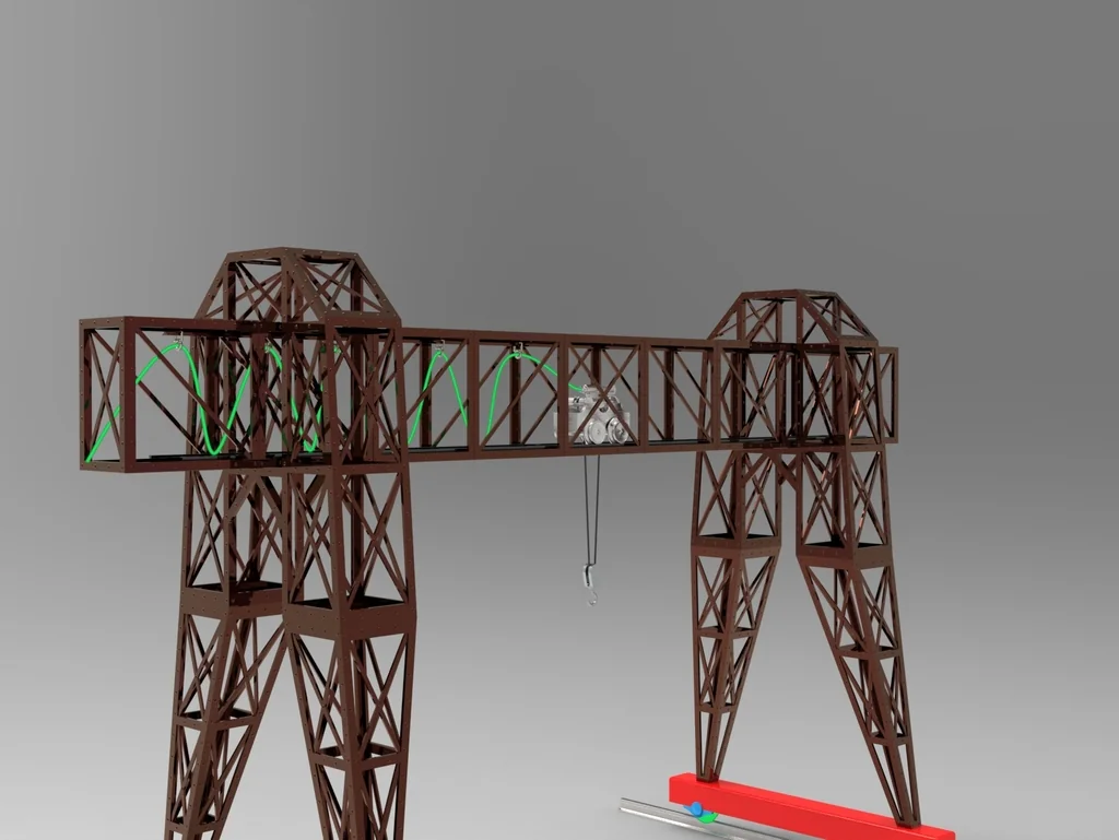 3D модель Промышленный мостовой кран в масштабе HO (1:87) - фото 10