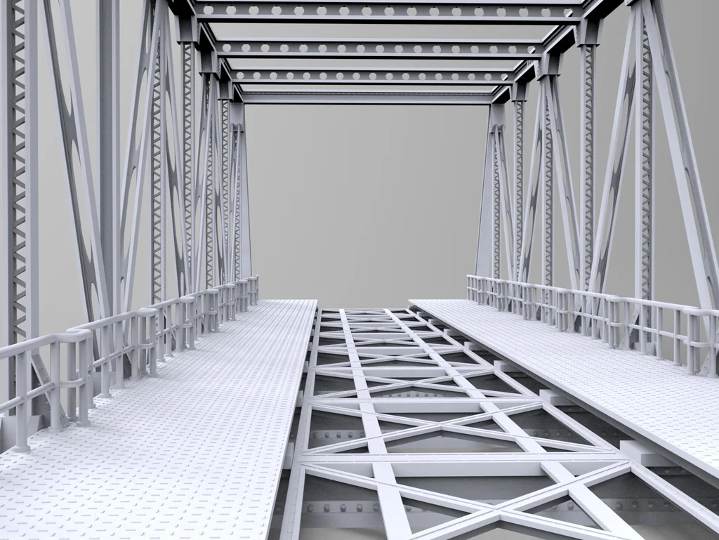 Риветный стальной мост (HO)