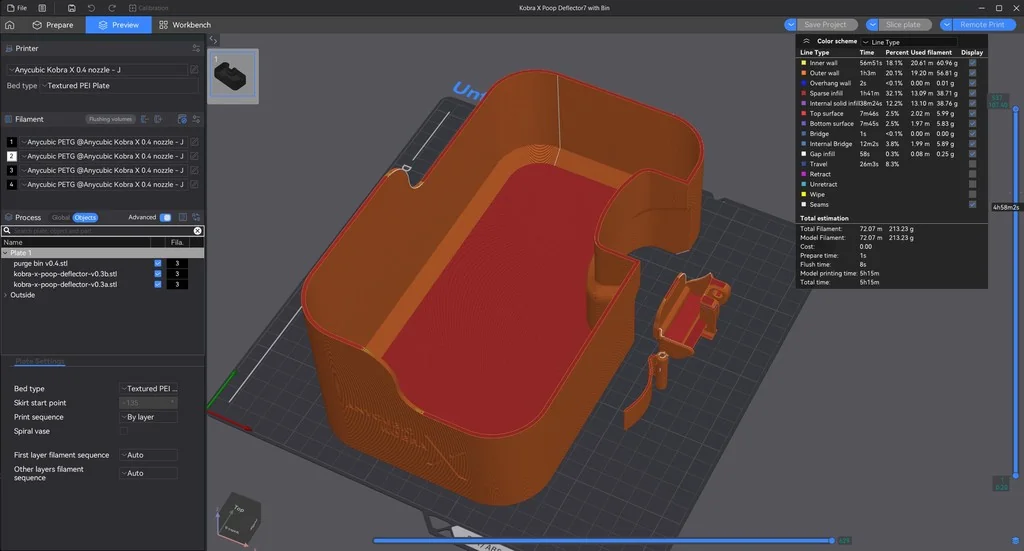 3D модель Kobra X Purge (Poop) Deflector7 с контейнером - фото 8