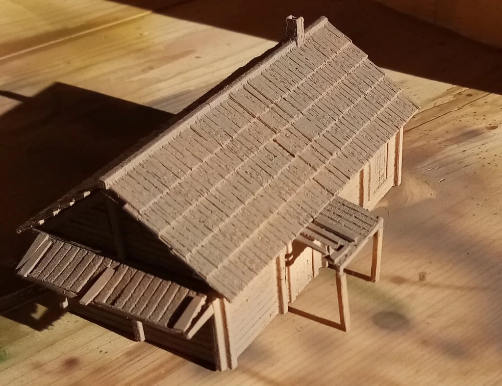 3D модель Деревянный дом и сарай (Восточный фронт / Сельская Россия) - фото 1