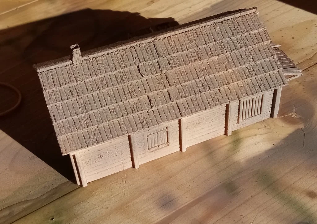 3D модель Деревянный дом и сарай (Восточный фронт / Сельская Россия) - фото 2