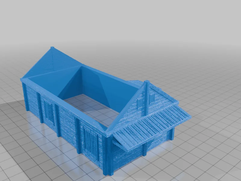 3D модель Деревянный дом и сарай (Восточный фронт / Сельская Россия) - фото 7