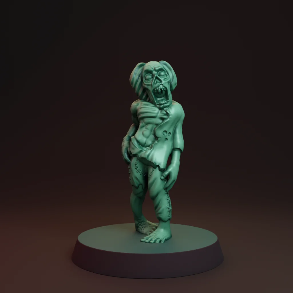 3D модель Миниатюра зомби 28 мм без поддержки - фото 2