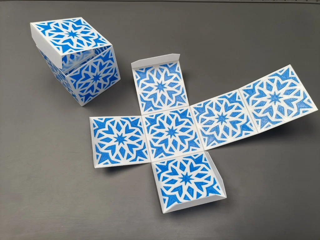 Плоская оригами коробка - 50мм куб