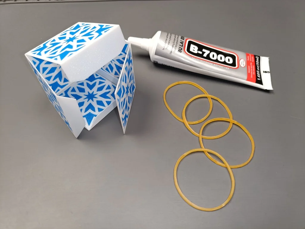 Плоская оригами коробка - 50мм куб