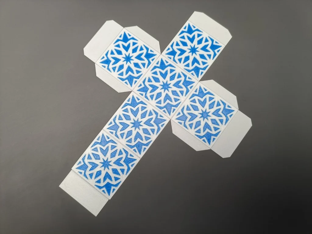 Плоская оригами коробка - 50мм куб