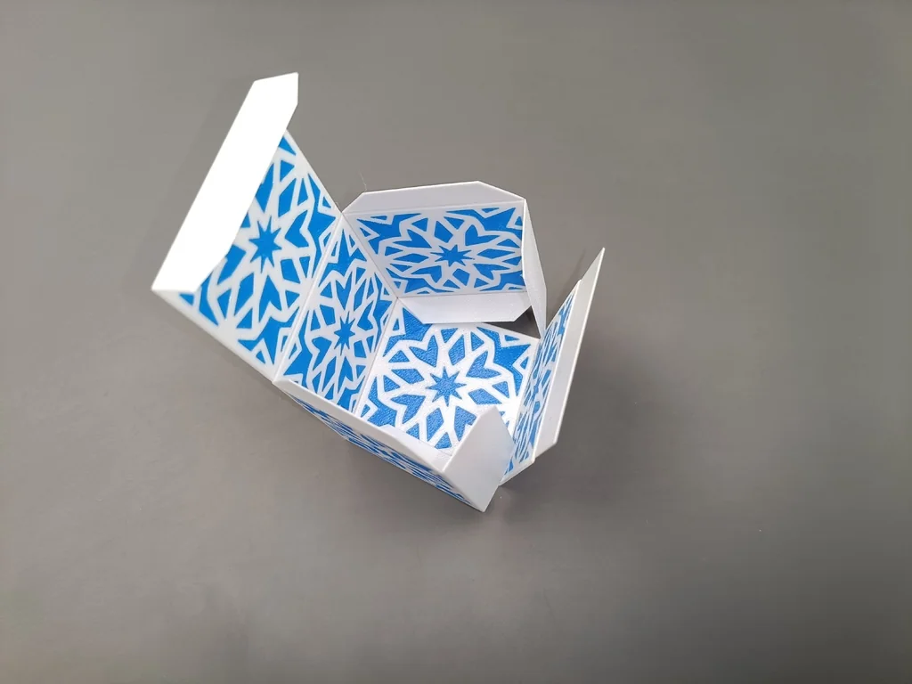 Плоская оригами коробка - 50мм куб