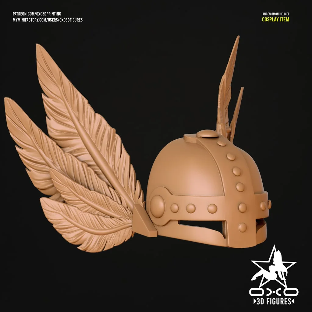 3D модель Шлем Анжевумон для косплея из Digimon - фото 3