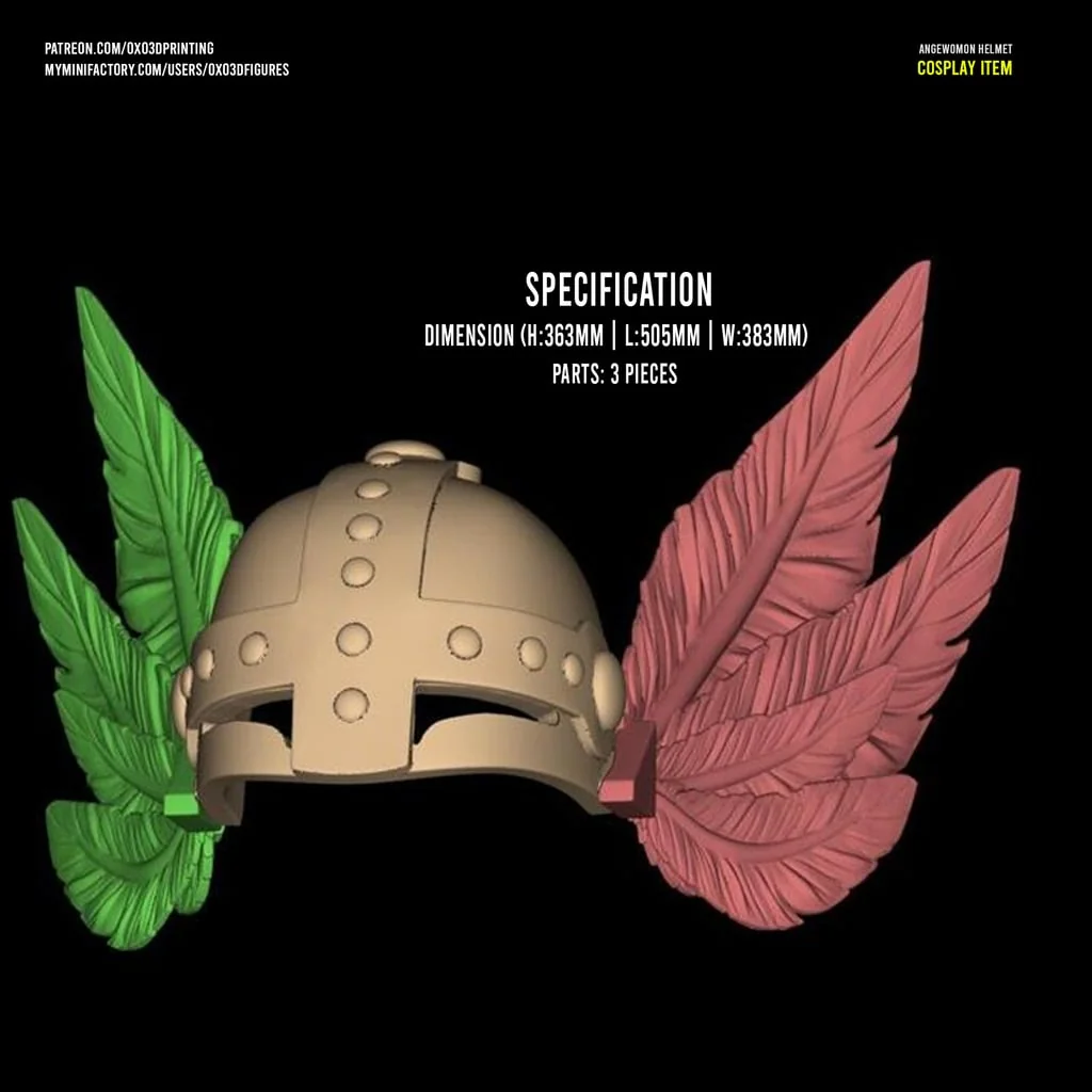 3D модель Шлем Анжевумон для косплея из Digimon - фото 4