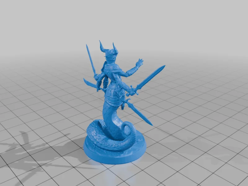 3D модель Yuan-ti с шестью руками - фото 2