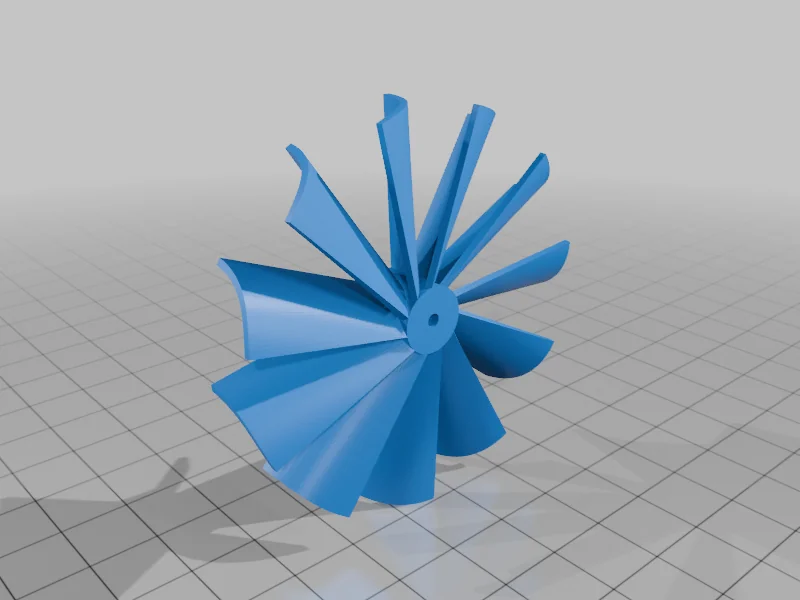 3D модель Лопасть вентилятора 60x10mm с валом 2mm - фото 1