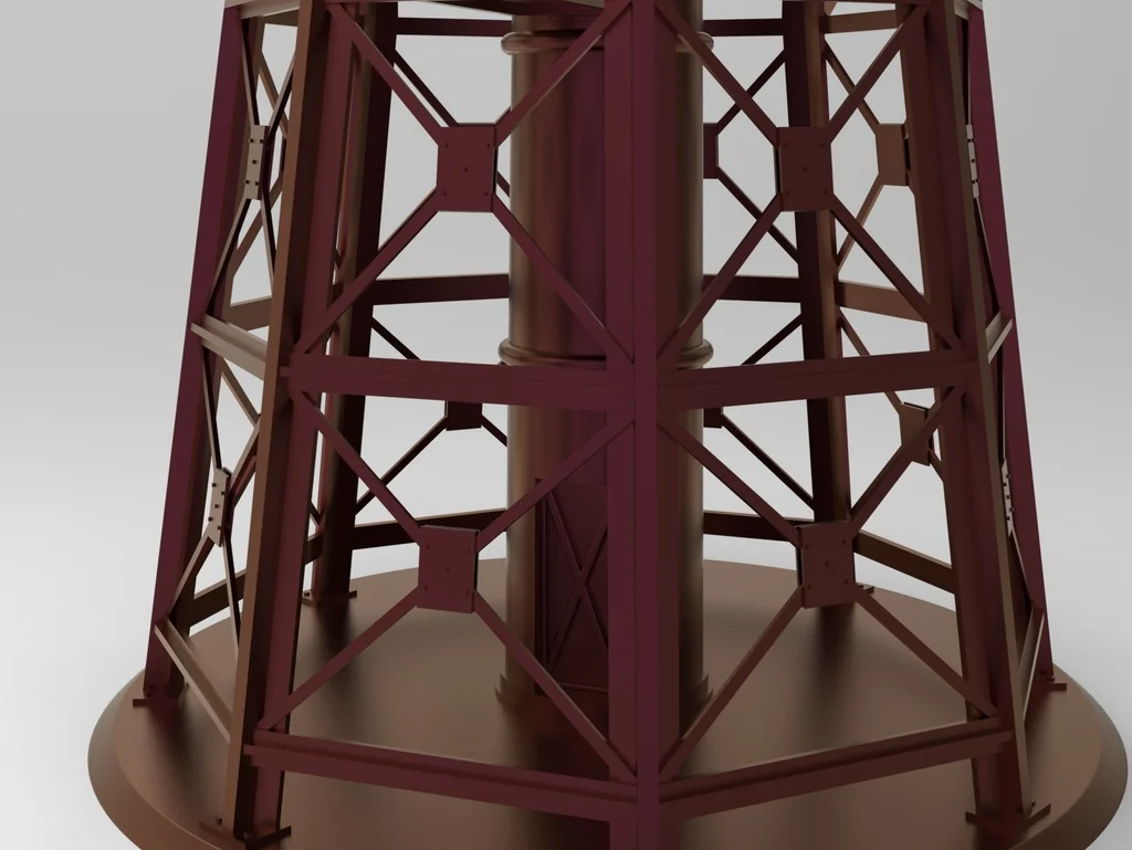 3D модель Металлический водонапорная башня в масштабе HO - фото 3