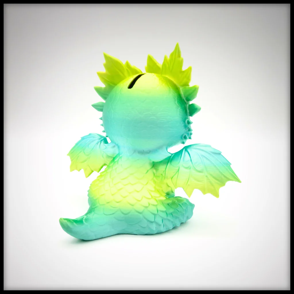 3D модель Копилка в форме дракона с листьями - фото 2