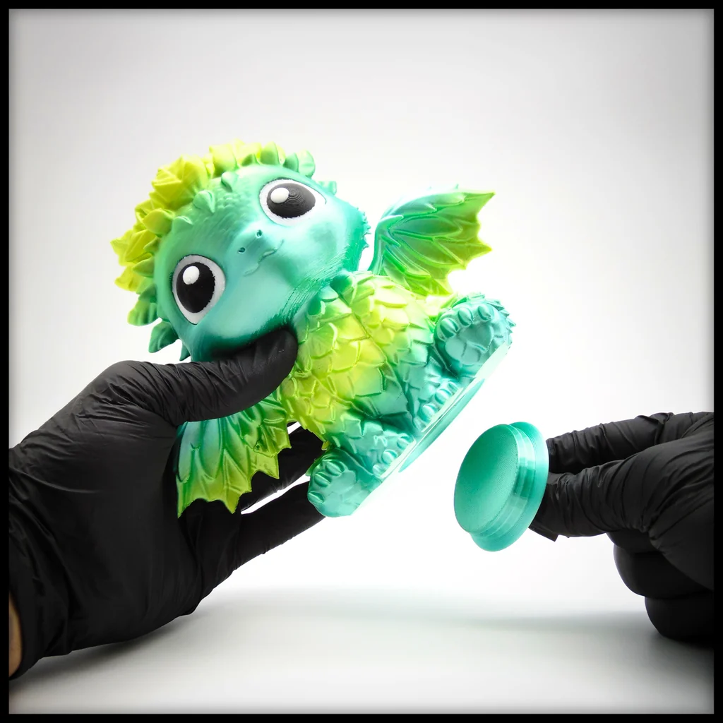 3D модель Копилка в форме дракона с листьями - фото 3