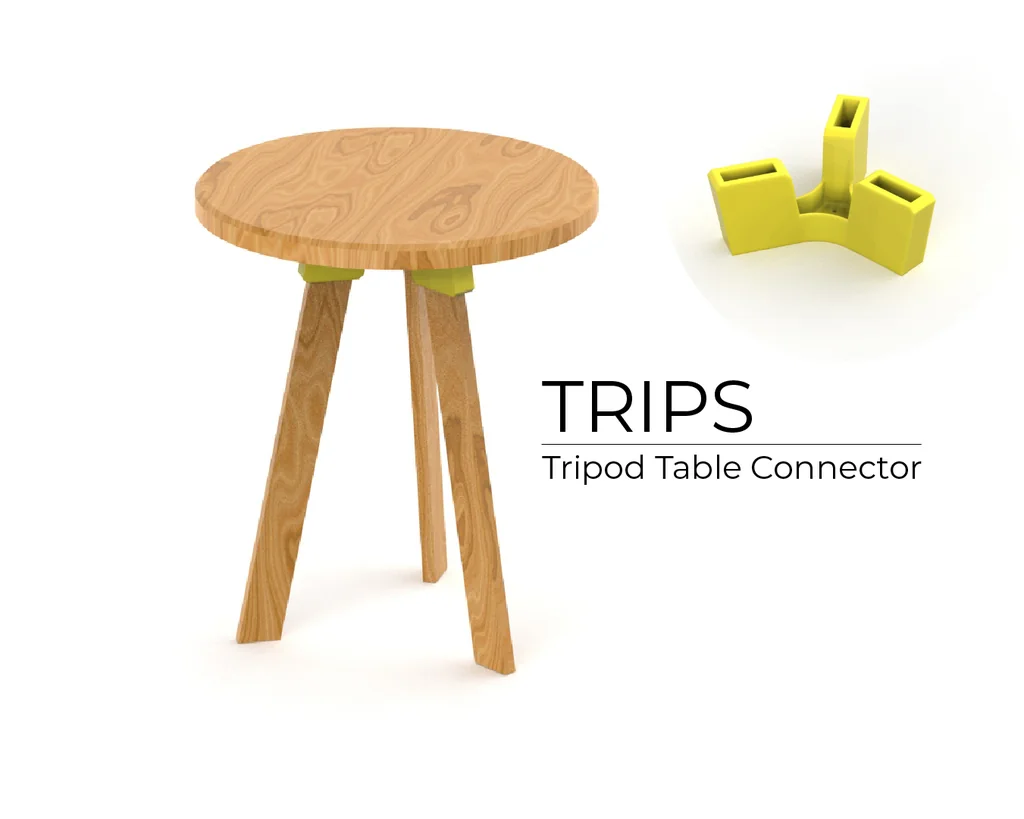 3D-печатный соединитель для трехногого стола