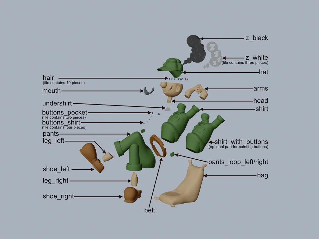 3D модель 3D-модель Битла Бейли - фото 2
