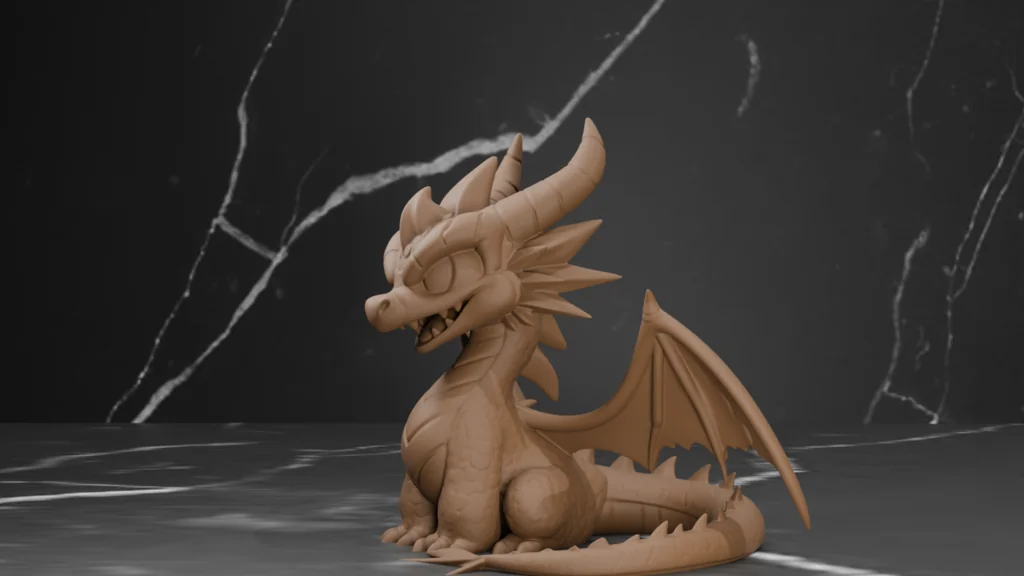 3D модель Дракон - Миленький Фентезійний Міні - фото 3