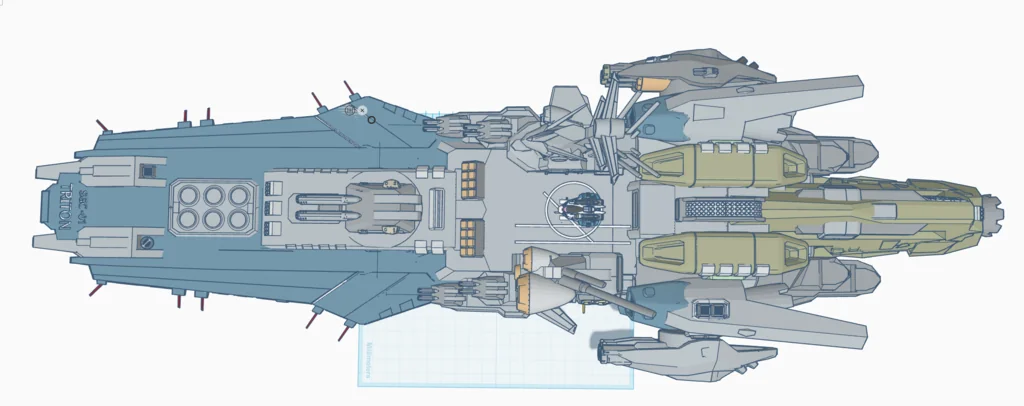 3D модель Модель научно-фантастического боевого корабля - фото 3