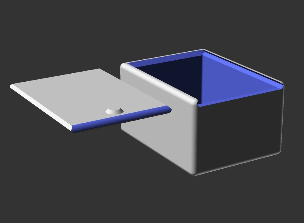 3D модель Параметрическая коробка с закругленными углами и скользящей крышкой - фото 1