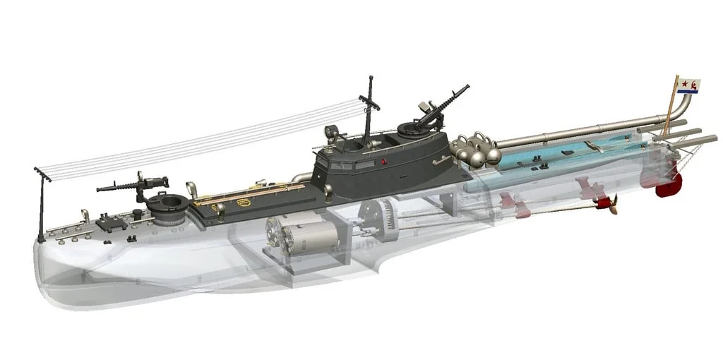 3D модель Торпедный катер Туполев Г-5 – Упрощённая версия - фото 8