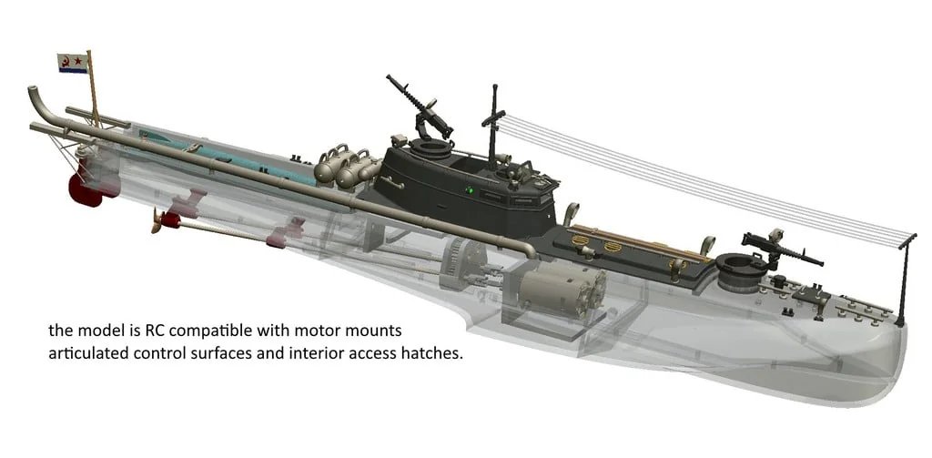 3D модель Торпедный катер Туполев Г-5 – Упрощённая версия - фото 9