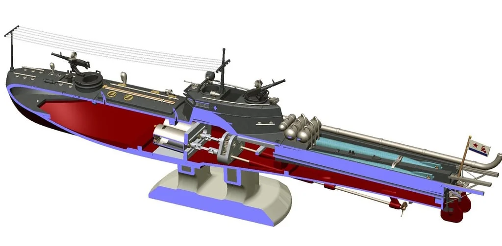 3D модель Торпедный катер Туполев Г-5 – Упрощённая версия - фото 14