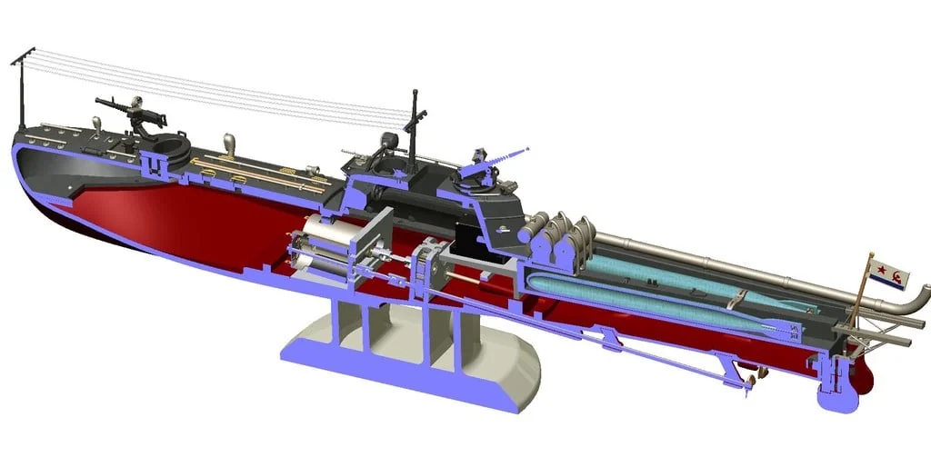 3D модель Торпедный катер Туполев Г-5 – Упрощённая версия - фото 15