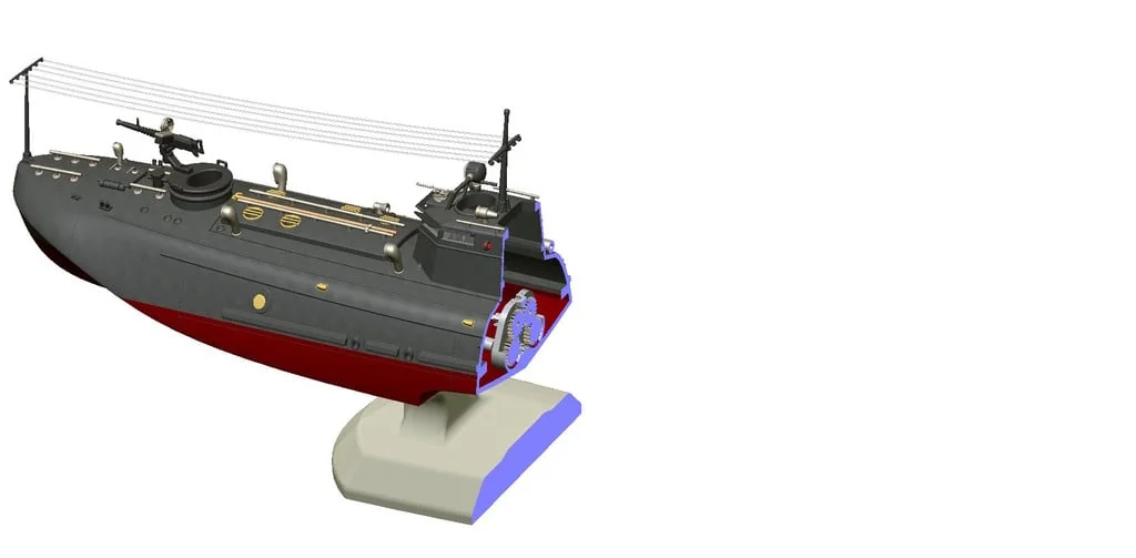 3D модель Торпедный катер Туполев Г-5 – Упрощённая версия - фото 17