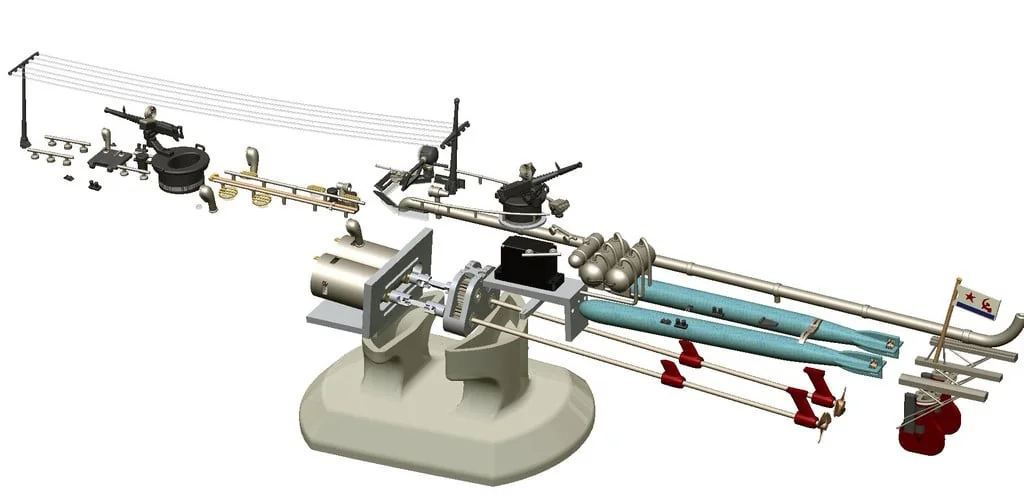 3D модель Торпедный катер Туполев Г-5 – Упрощённая версия - фото 19