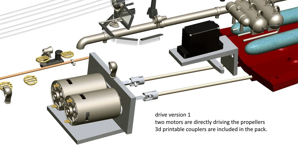 3D модель Торпедный катер Туполев Г-5 – Упрощённая версия - фото 21
