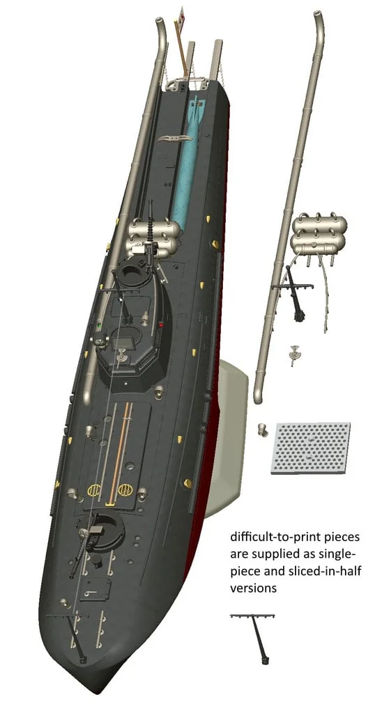 3D модель Торпедный катер Туполев Г-5 – Упрощённая версия - фото 24
