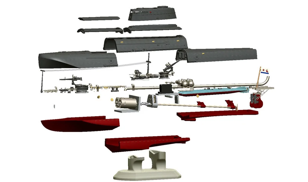 3D модель Торпедный катер Туполев Г-5 – Упрощённая версия - фото 28