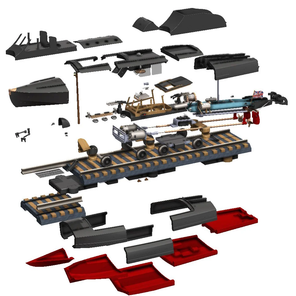 3D модель Торпедный катер Туполев Г-5 – Упрощённая версия - фото 54