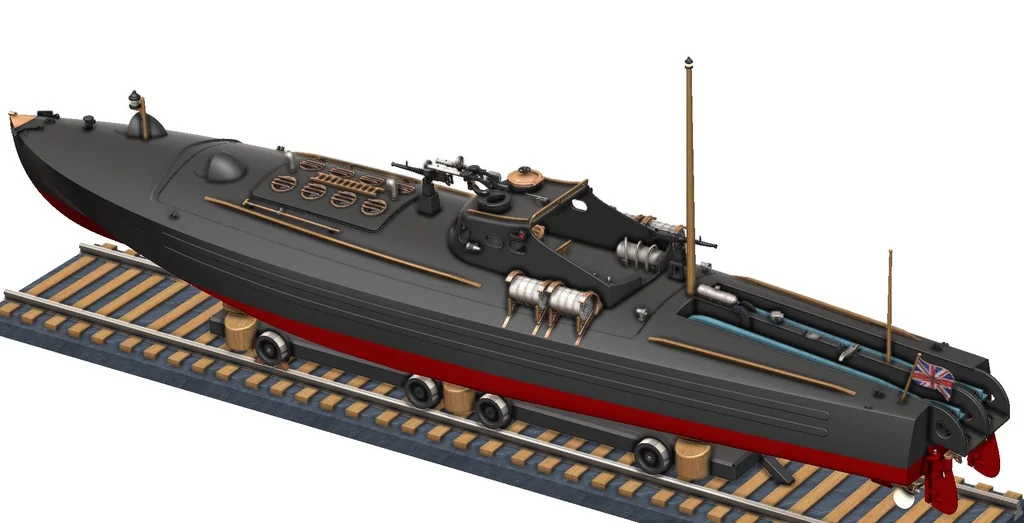 3D модель Торпедный катер Туполев Г-5 – Упрощённая версия - фото 74