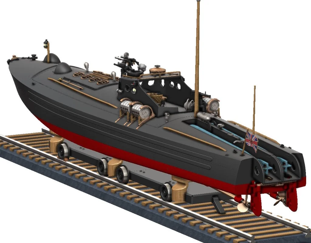 3D модель Торпедный катер Туполев Г-5 – Упрощённая версия - фото 75
