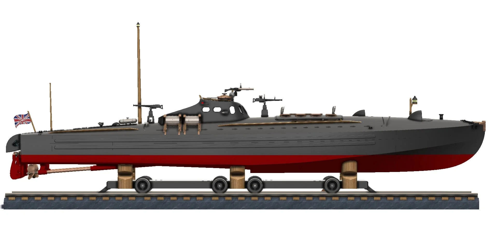 3D модель Торпедный катер Туполев Г-5 – Упрощённая версия - фото 78