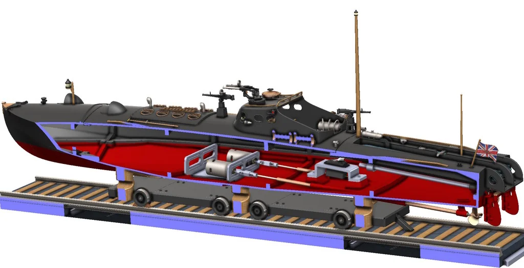 3D модель Торпедный катер Туполев Г-5 – Упрощённая версия - фото 82